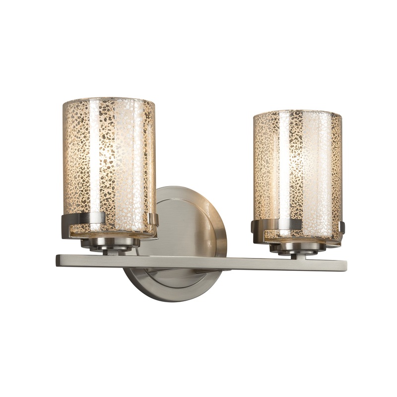 Two Light Bath Bar from the Fusion Collection in Brushed Nickel Finish by Justice Designs
