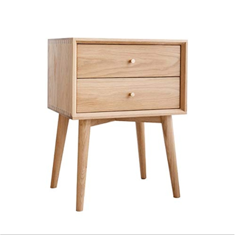 ZFB8B Comodini Nordic all-Solido Legno Comodino Rovere Comodino in Stile Giapponese Camera Locker Due cassetti Vendite dirette della Fabbrica 1PCS