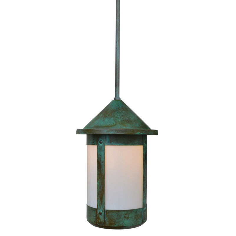 Arroyo BSH-14TLWO-VP Berkeley One Light Pendant Verdigris Patina