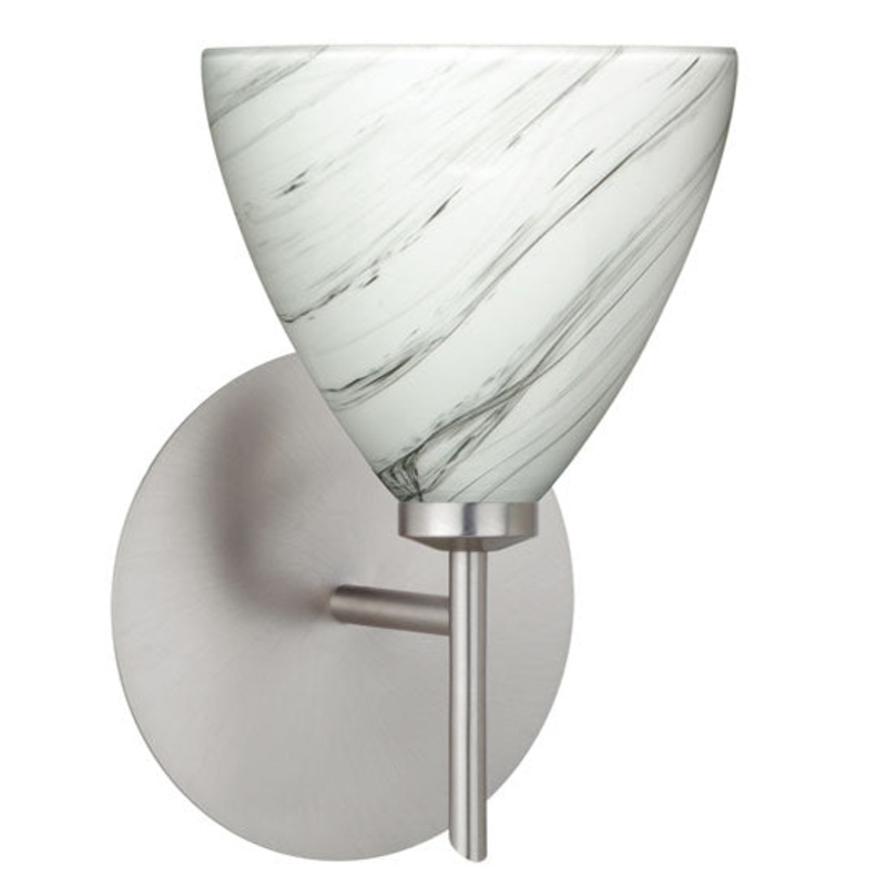 Besa 1SW-1779MG-SN Mia One Light Wall Sconce Satin Nickel