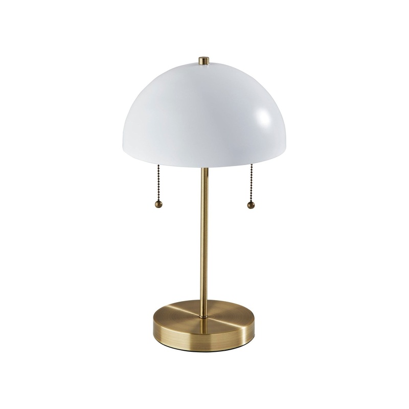 Bowie Table Lamp Antique Brass & White