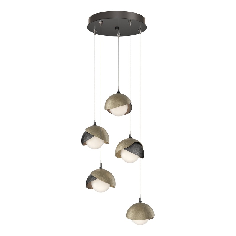 Brooklyn 5-Light Double Shade Pendant Ink Soft Gold