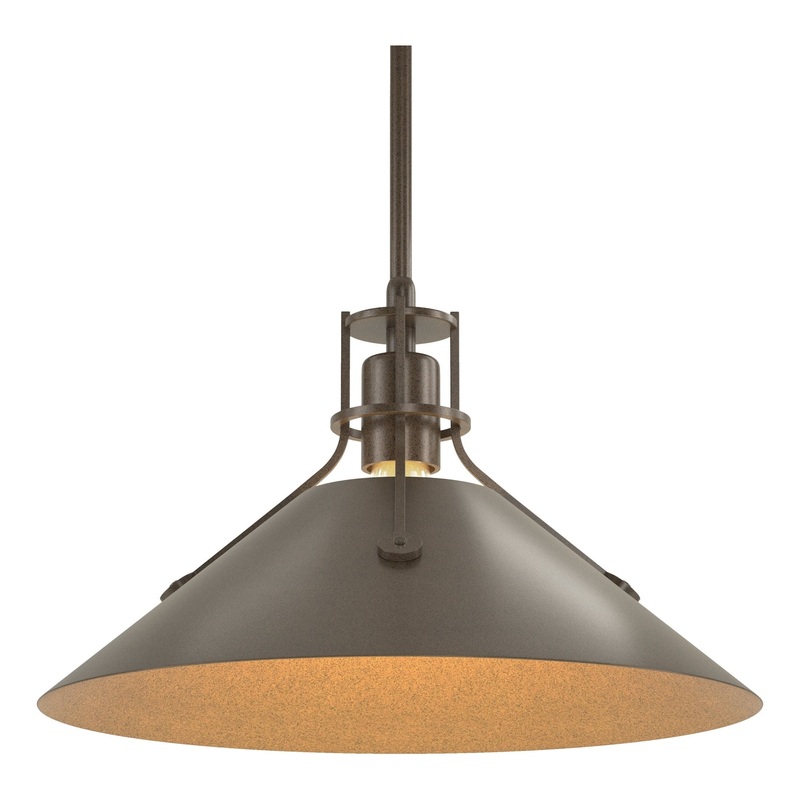 Henry Medium Steel Shade Pendant Bronze Bronze