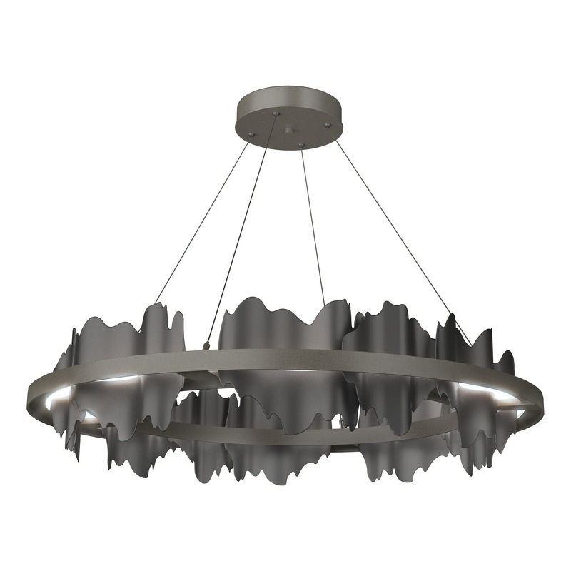 Hildene Circular LED Pendant Dark Smoke Black