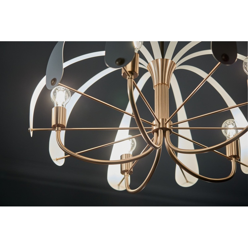 Kichler 52572CPZ Five Light Chandelier, Champagne Bronze