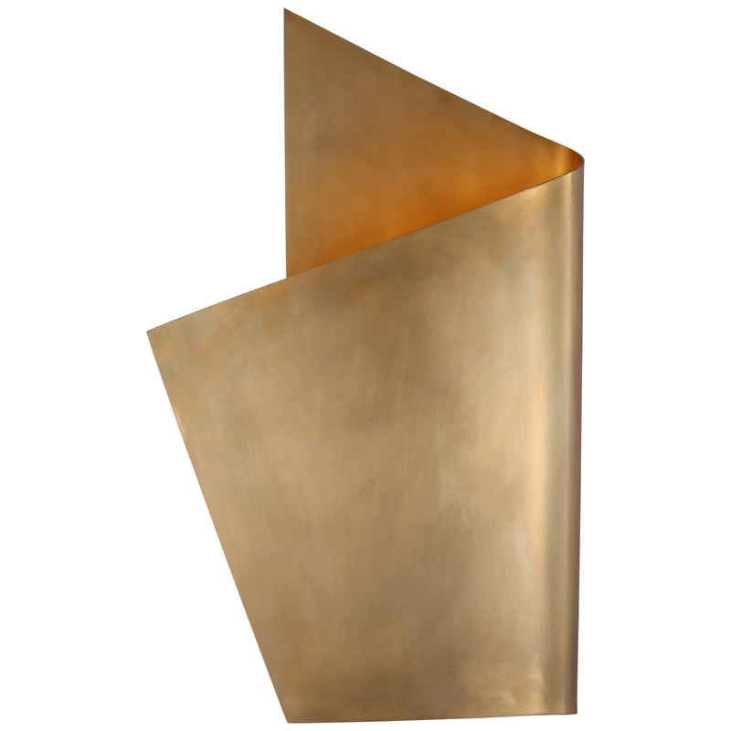 LED Wall Sconce from the Piel Collection in Antique-Burnished Brass Finish by Visual Comfort Signature