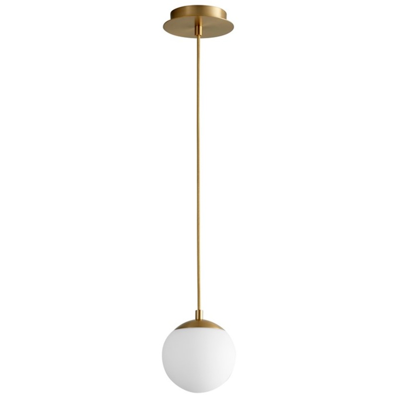 Luna Single-Light 6″ Globe Pendant – Aged Brass