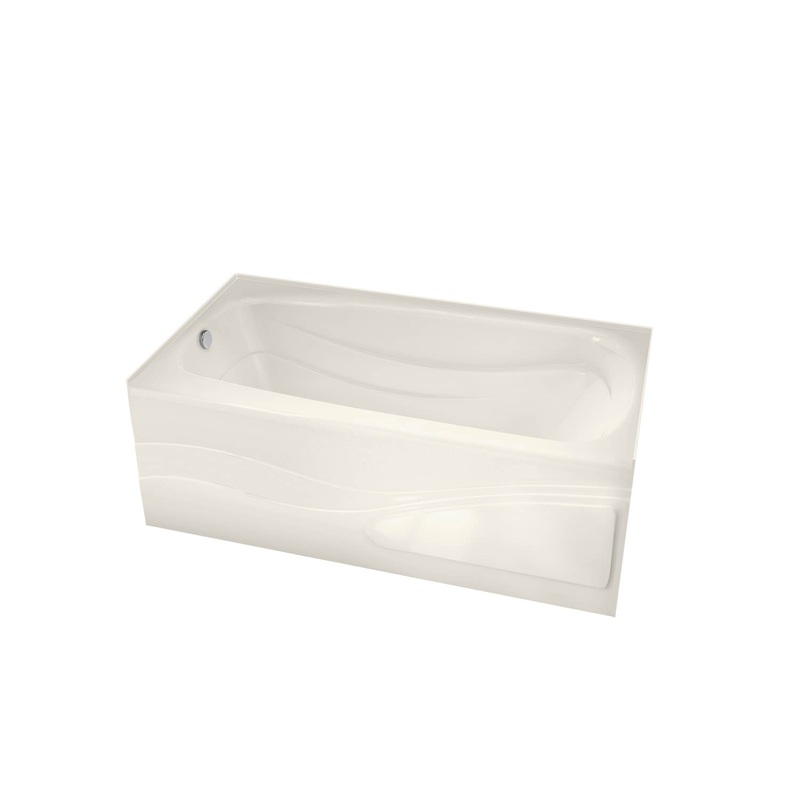 MAAX 102201-R-103-007 Tenderness 6032 Acrylic Alcove Right-Hand Drain Aeroeffect Bathtub in Biscuit