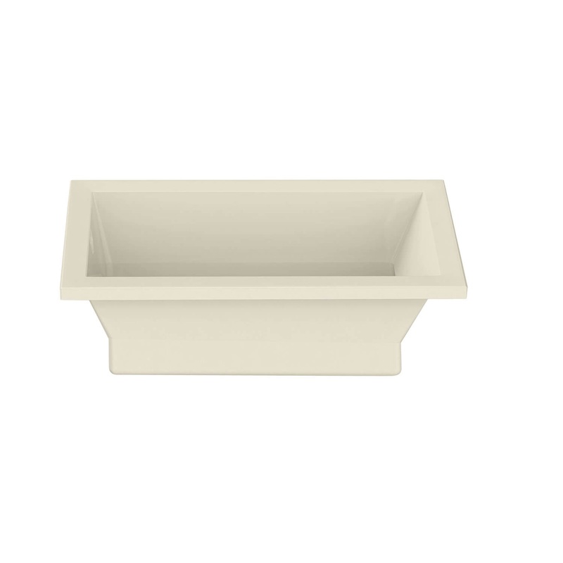 MAAX 102787-056-004 Aiiki 6636 Acrylic Drop-in End Drain Combined Hydrofeel & Aerofeel Bathtub in Bone