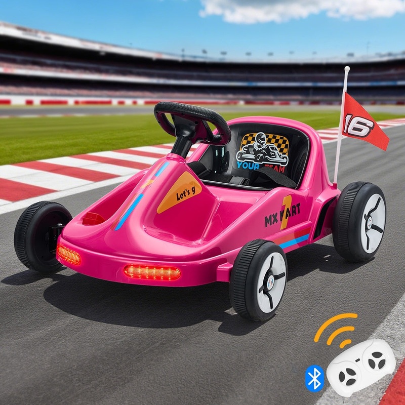 Mazam Ride on Car Electric Kart with Light Bluetooth Pink