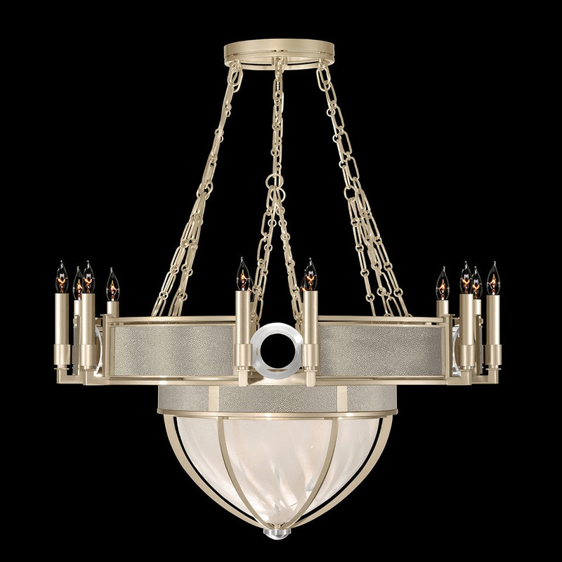 Mirage 35.75″W Round Chandelier Champagne/Nickel/Coco