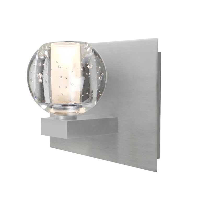 One Light Vanity from the Boca 3 Collection in Satin Nickel Finish by Besa