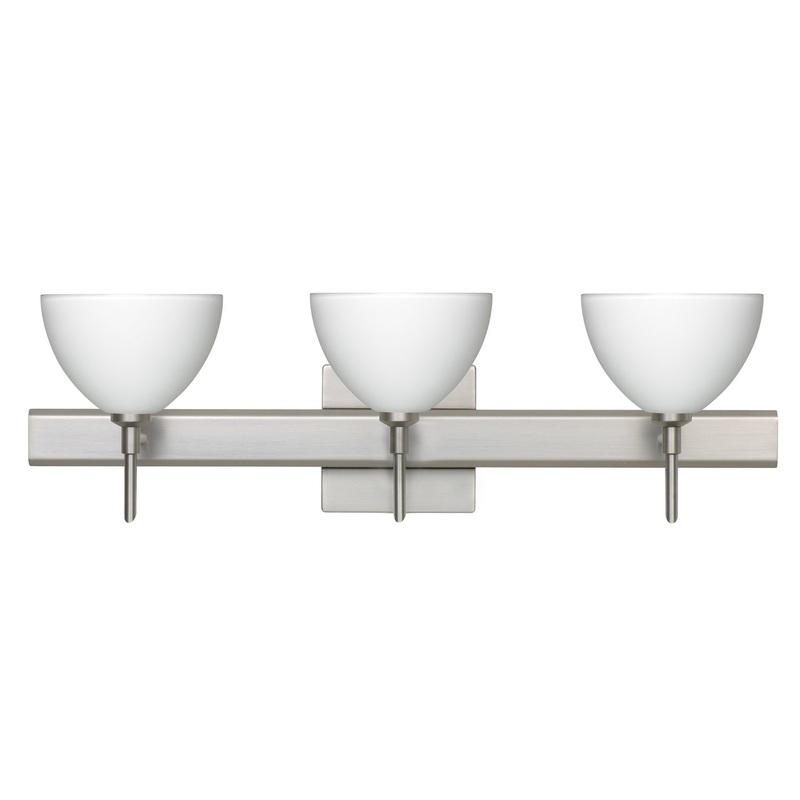 Three Light Wall Sconce from the Brella Collection in Satin Nickel Finish by Besa