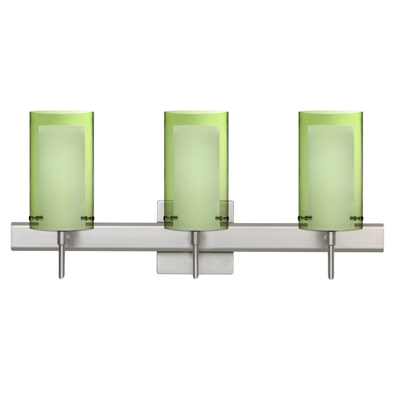 Three Light Wall Sconce from the Pahu Collection in Satin Nickel Finish by Besa