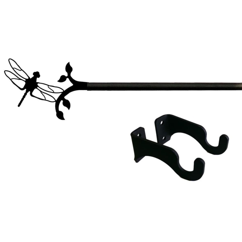 Village Wrought Iron CUR-71-35-S Dragonfly Curtain Rod SM (Hardware is INCLUDED)