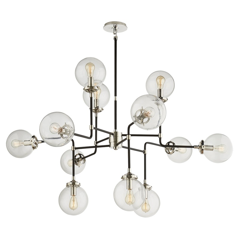 12 Light Chandelier from the Bistro Collection in Polished Nickel Finish by Visual Comfort Signature