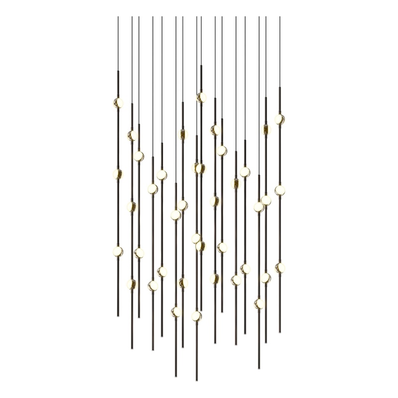 Aries 24″ Square LED Pendant Espresso Black with White Optical Acrylic 3000K 10′ Adjustable Cord