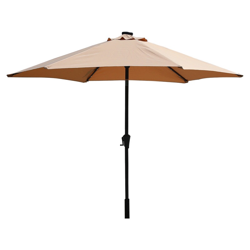 Centra 2.7M LED Outdoor Umbrella Base Stand Khaki
