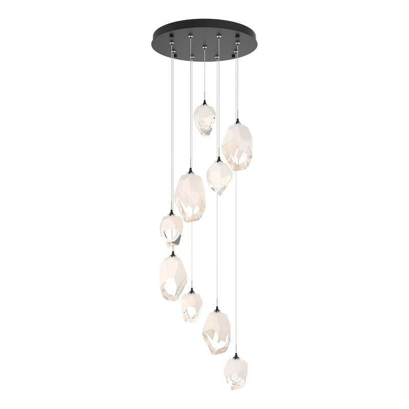 Chrysalis 9-Light Mixed Crystal Pendant Black White Crystal (WP)