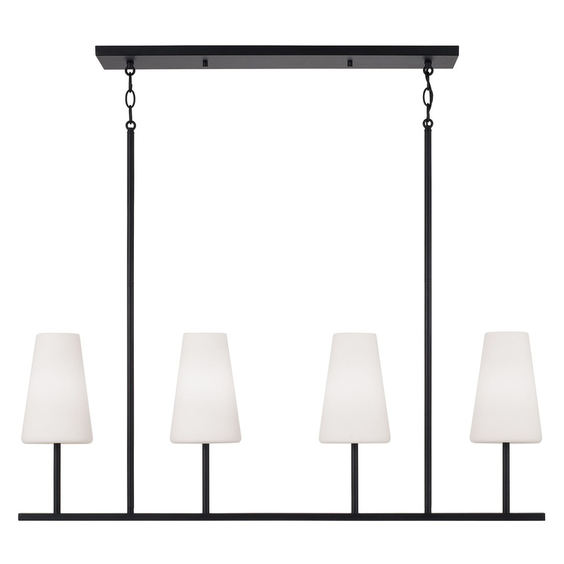 Four Light Island Pendant from the Averitt Collection in Matte Black Finish by Capital Lighting