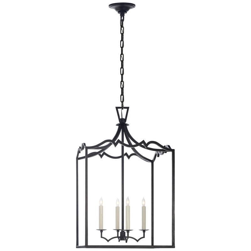 Four Light Lantern from the Darlana Fancy Collection in Aged Iron Finish by Visual Comfort Signature