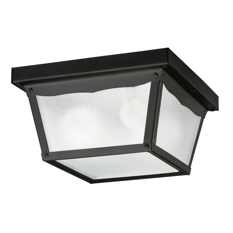 Kichler 345BK Two Light Outdoor Ceiling Mount, Black