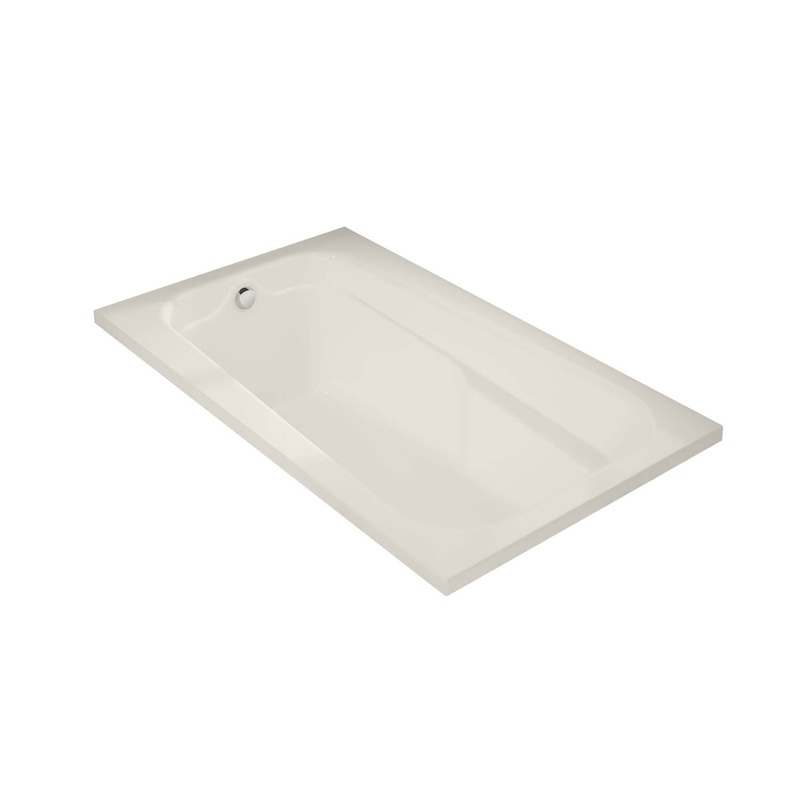 MAAX 100103-103-007 Tempest 60 x 36 Acrylic Alcove End Drain Aeroeffect Bathtub in Biscuit