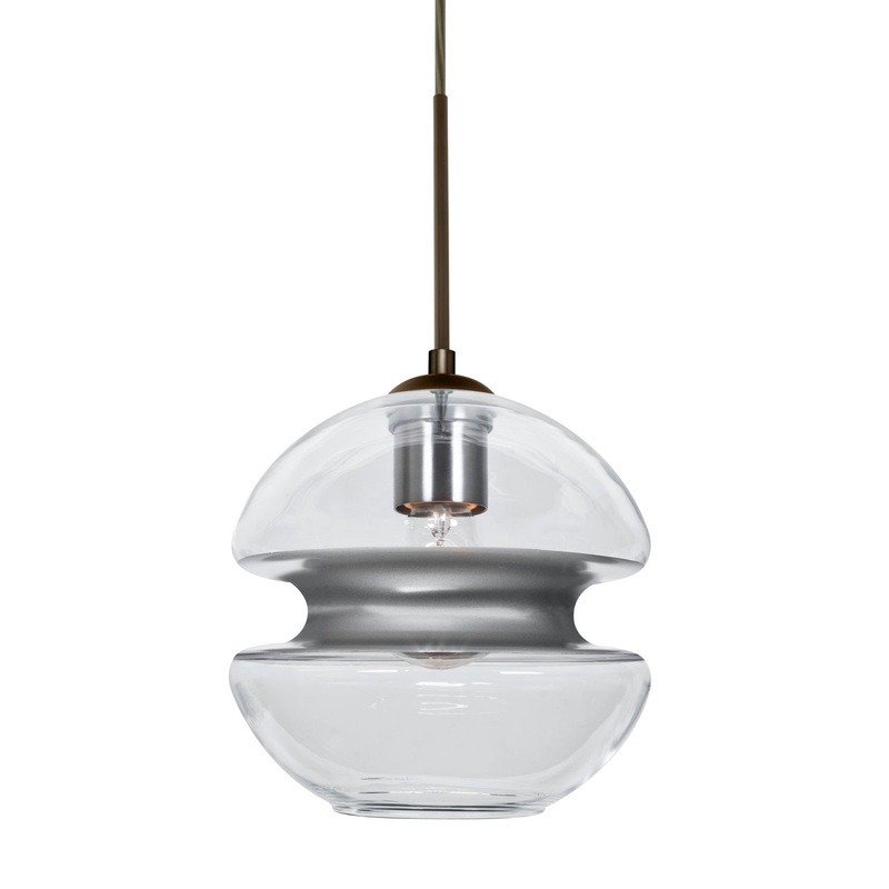 One Light Pendant from the Hula 8 Collection in Bronze Finish by Besa