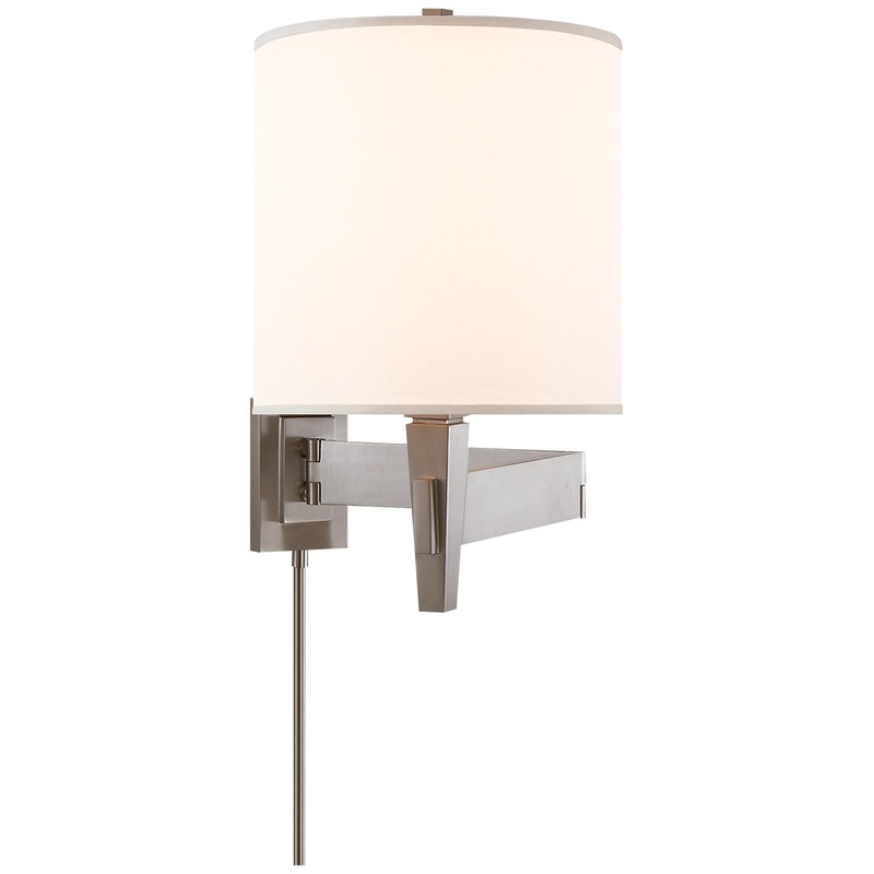 One Light Swing Arm Wall Lamp from the Architect’s Collection in Brushed Chrome Finish by Visual Comfort Signature