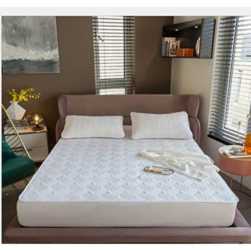 OOFAYWFD Coprimaterasso Trapuntato – Proteggi Fino a 30 CM di profondit – Materasso Topper Copriletto Lenzuola Super Singolo/Matrimoniale/King Size con Angoli in Microfibra