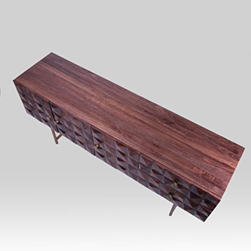 Rikmani  Mobile fatto a mano  Legno di Jambul, com  Decoro  Armadio multiuso con tre ante e due cassetti