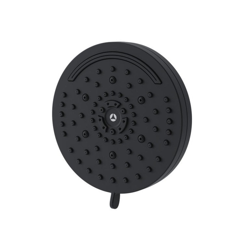 Showerhead HydroMersion 7 Functions Round Matte Black 6 Inch 1.5 Gallons per Minute 85 Rubber Nozzles