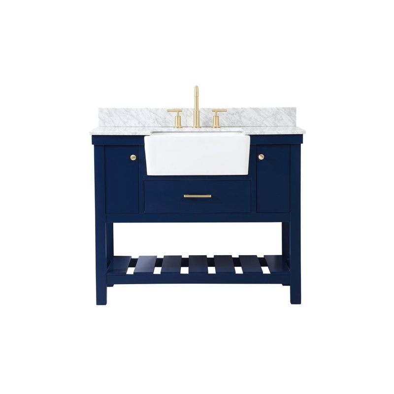 Single Bathroom Vanity from the Clement Collection in Blue Finish by Elegant Lighting