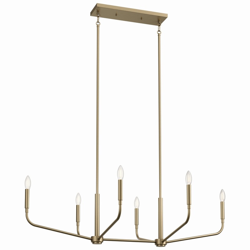 Six Light Linear Chandelier from the Madden Collection in Champagne Bronze Finish by Kichler