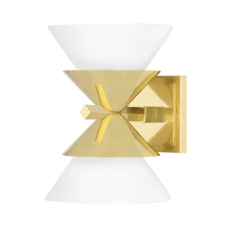 Two Light Wall Sconce from the Stillwell Collection in Aged Brass Finish by Hudson Valley