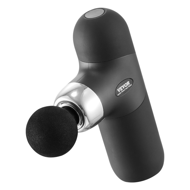 VEVOR Massage Gun Deep Tissue, Percussion Muscle Massager for Athletes – with 4 Speed Levels & 4 Massage Heads, 7.4V 2500mAh Batteries, Handheld Mini Massage Gun for Pain Relief, Muscle Relaxation