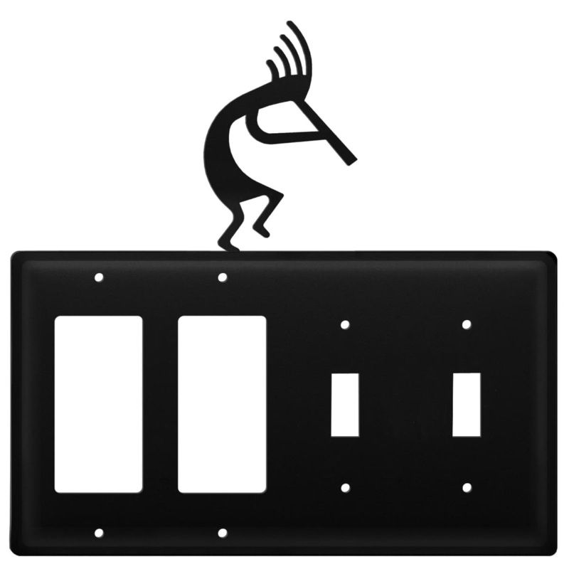 Village Wrought Iron EGGSS-56 Quad Kokopelli Double GFI and Double Switch Cover CUSTOM Product
