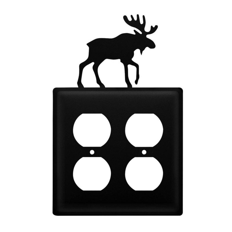 Village Wrought Iron EOO-19 Double Moose Double Outlet Cover