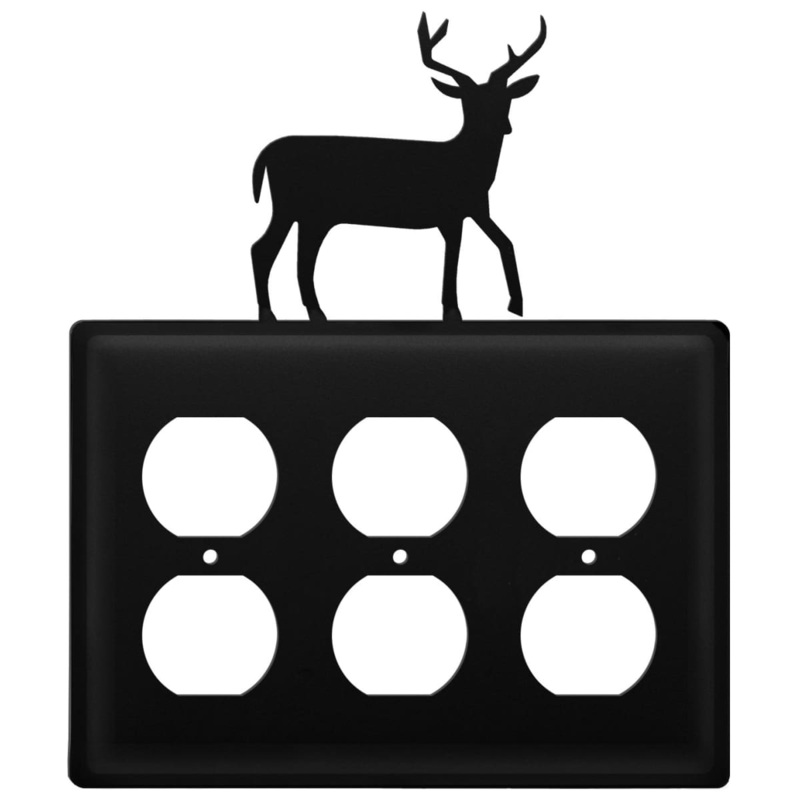 Village Wrought Iron EOOO-3 Triple Deer Triple Outlet Cover CUSTOM Product
