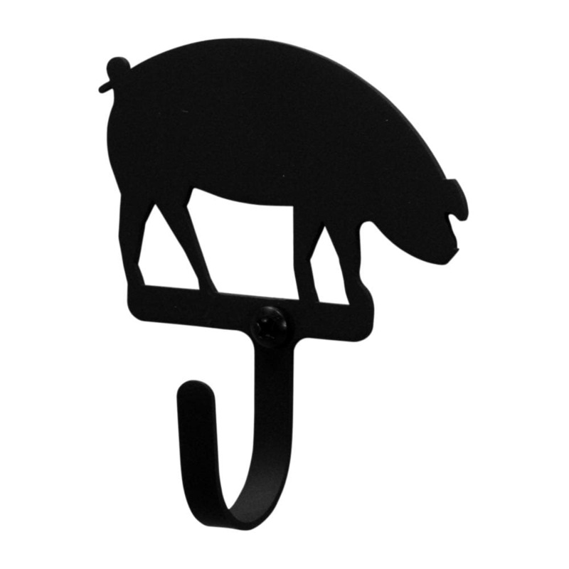 Village Wrought Iron WH-11-S Pig Wall Hook Small