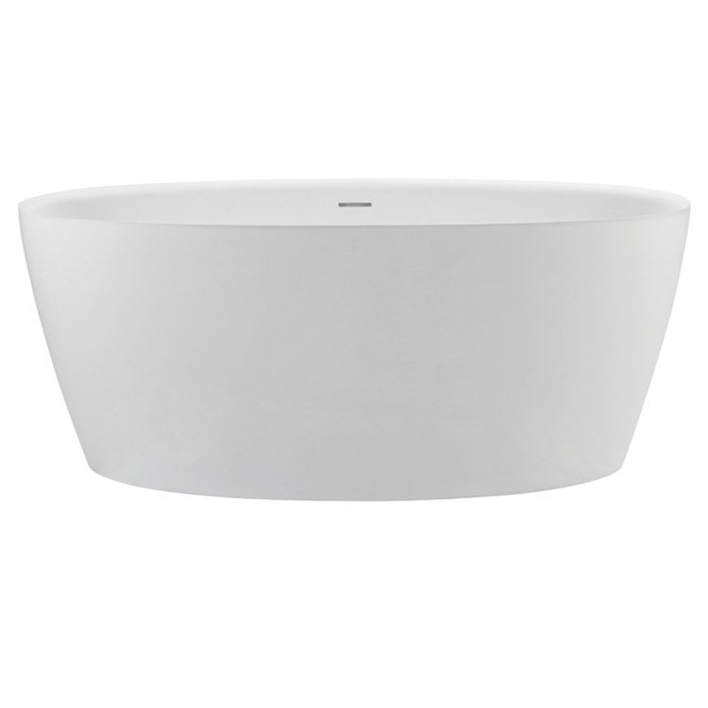 Air Tub Elena 58 x 32 Inch Freestanding Air Bath Flat Rim Center White Matte Oval Sculpturestone 75 Gallons 22 Inch