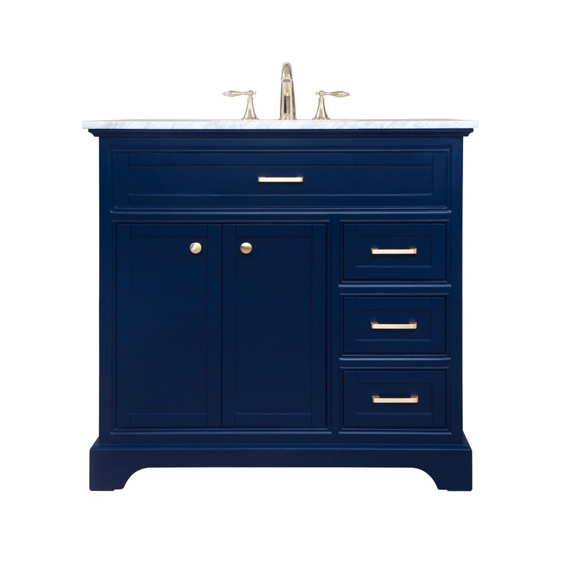 Bathroom Vanity Set from the Americana Collection in Blue Finish by Elegant Lighting