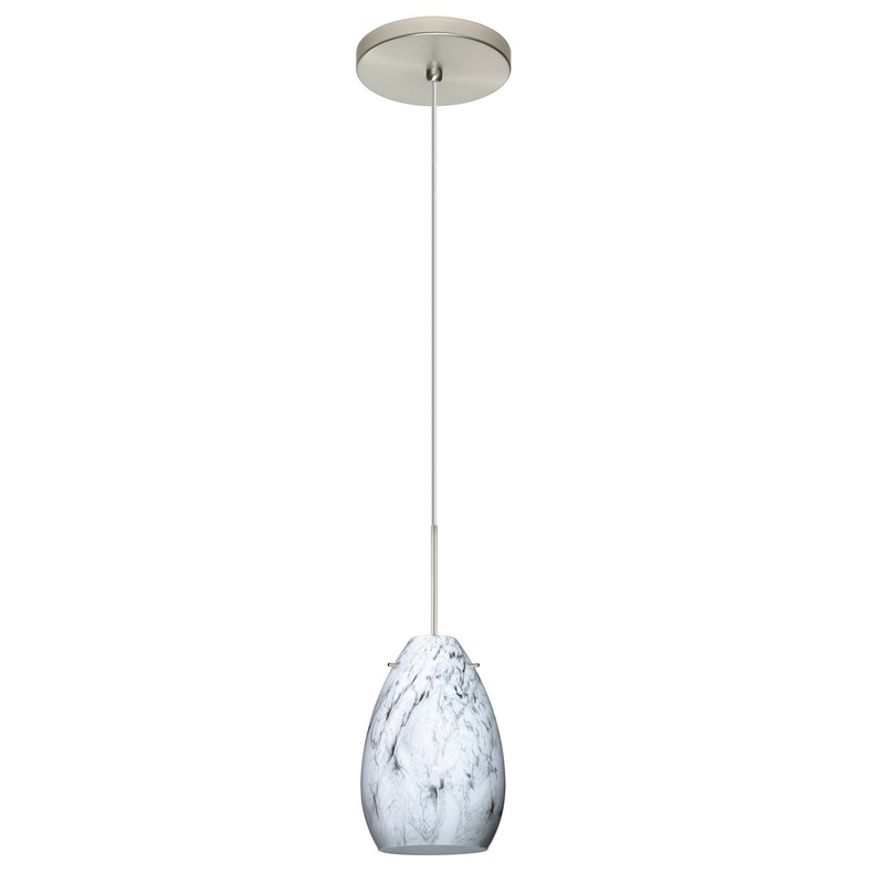 Besa 1XT-1713MG-SN Pera One Light Pendant Satin Nickel