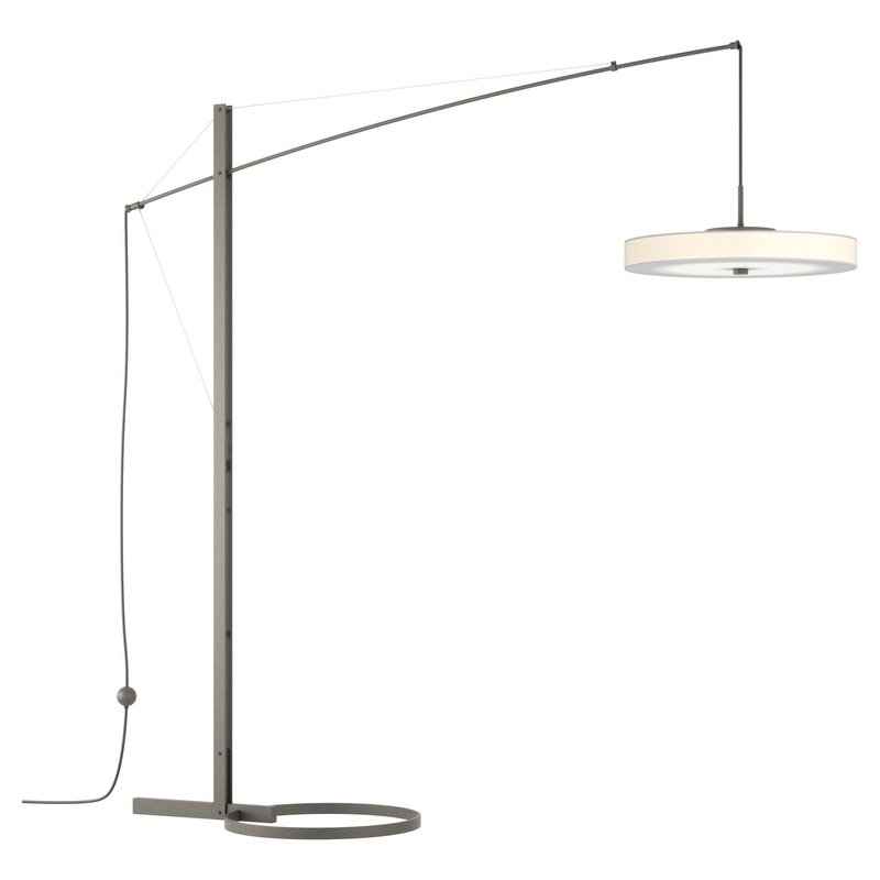 Disq Arc LED Floor Lamp Natural Iron Spun Frost (SH)