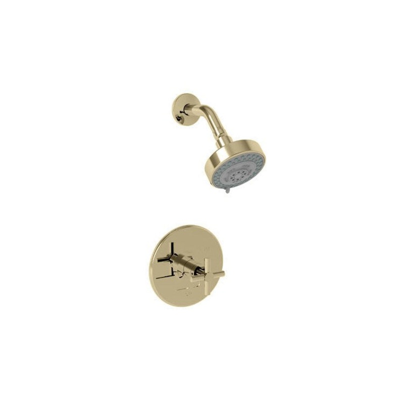 East Square Pressure Balance Shower Trim with Lever Handle – French Gold PVD