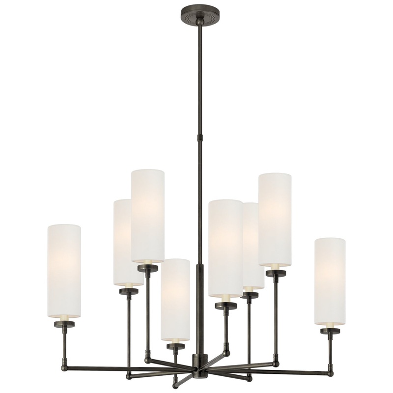 Eight Light Chandelier from the Ziyi Collection in Bronze Finish by Visual Comfort Signature