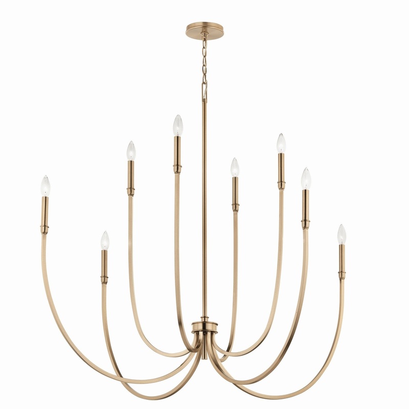 Eight Light Foyer Chandelier from the Malene Collection in Champagne Bronze Finish by Kichler