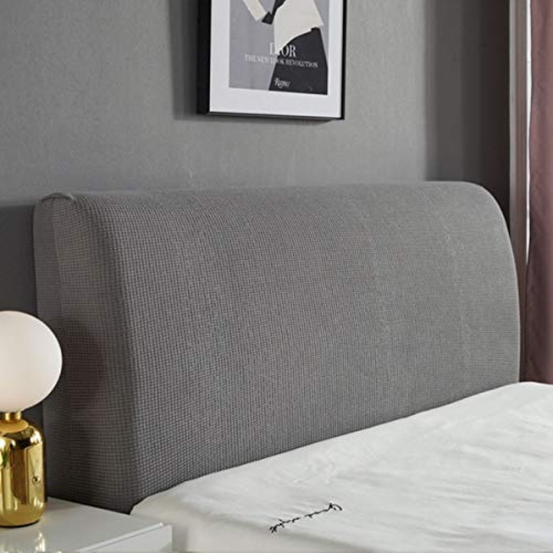 HDGZ Fodera Elastica Protezione Copertura per Testiera per Letto Copertura per Testiera per Letto Fodera Elastica Protezione per Decorazione Camera Letto (Color : Light Gray, Size : 2.2m)