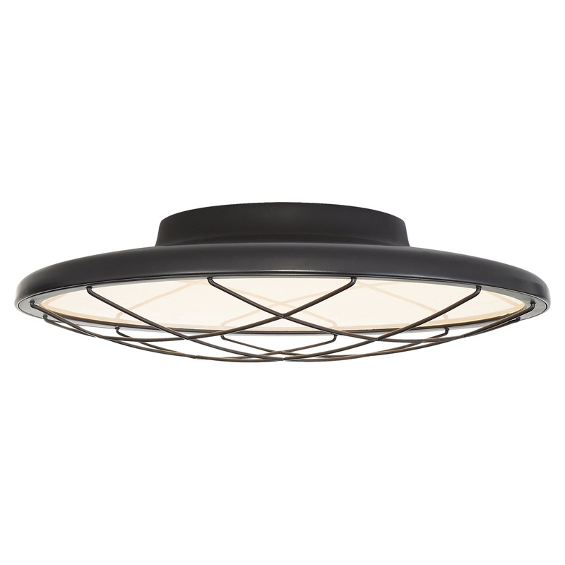 LED Flush Mount from the Dot Collection in Matte Black Finish by Visual Comfort Signature