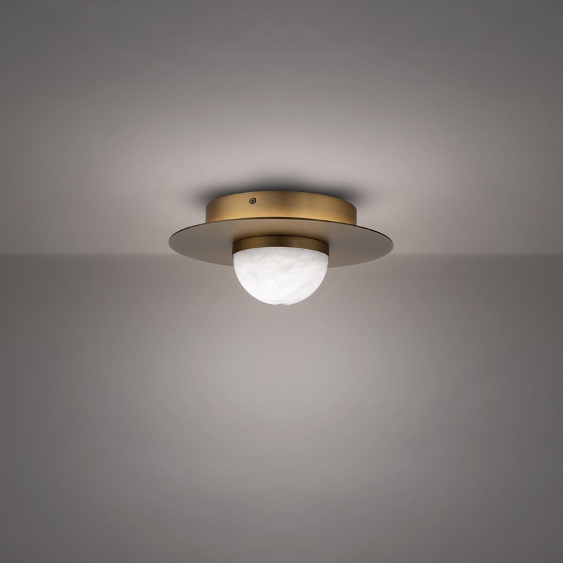 LED Flush Mount from the Landed Collection in Aged Brass Finish by Modern Forms